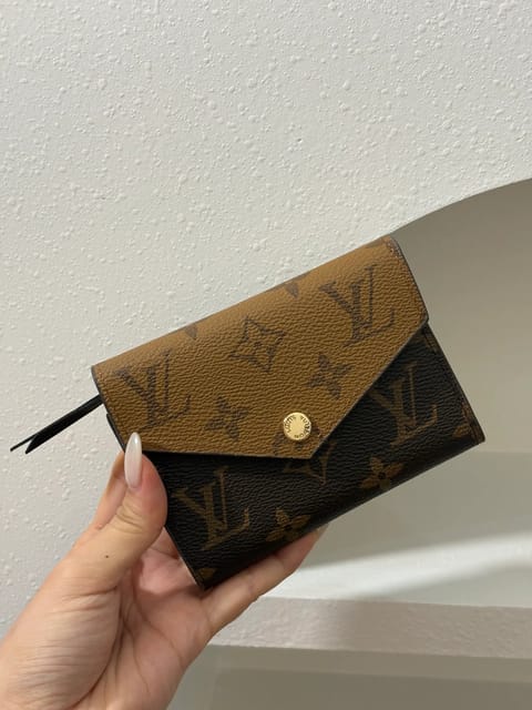 Lv拆包 拼色信封短钱包