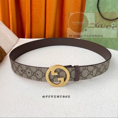 Gucci腰带 经典金扣