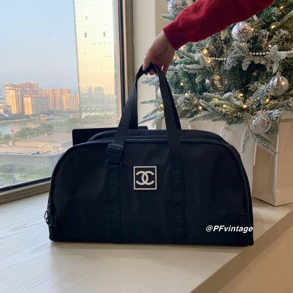 Chanel赠品包🎁黑色中古方标旅行袋 1