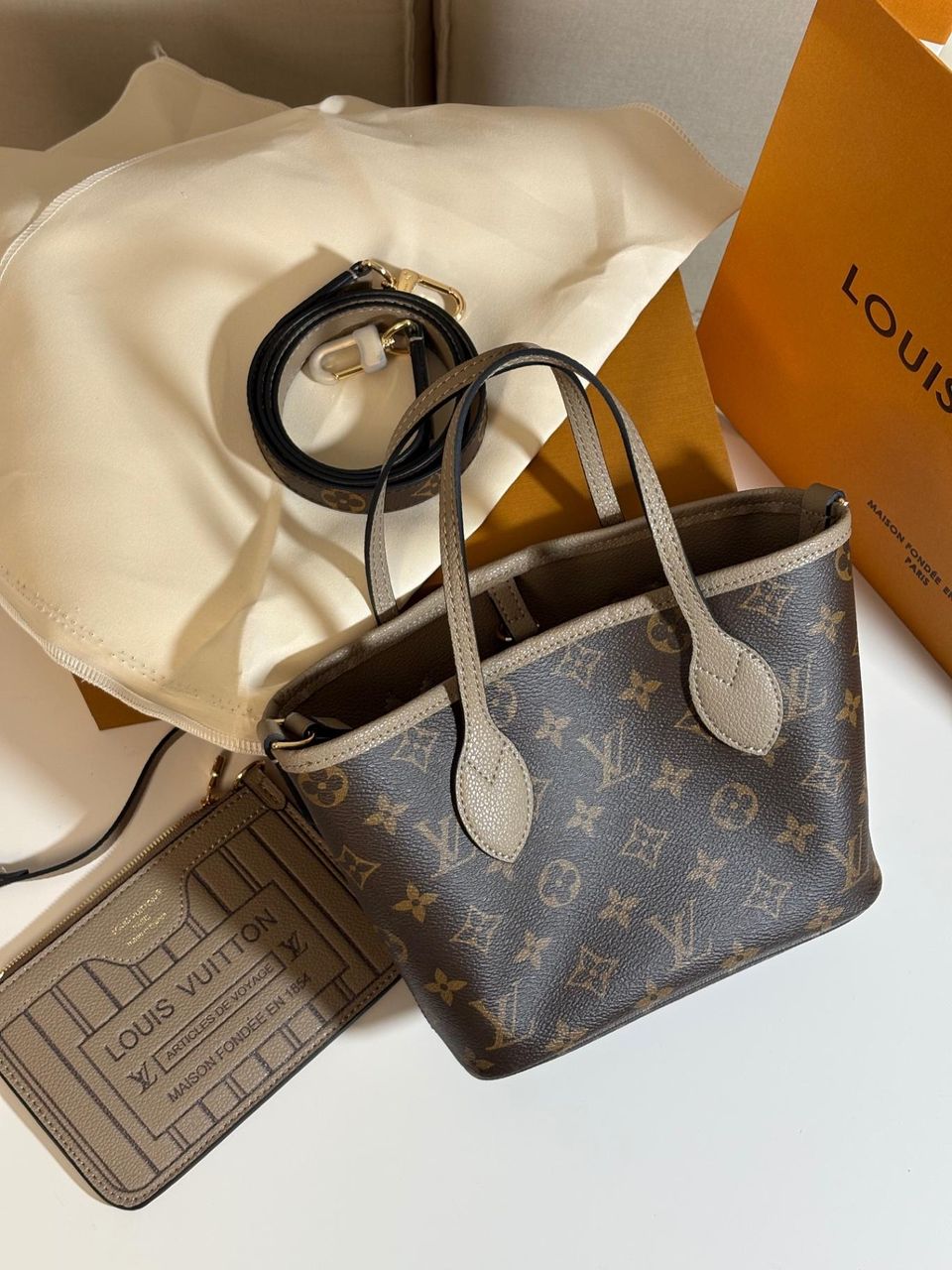 Neverfull bb 双面款 灰色 1